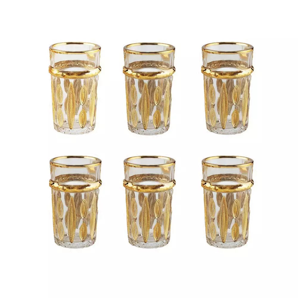 Verres à Thé Dorées Orientales - Lot de 6