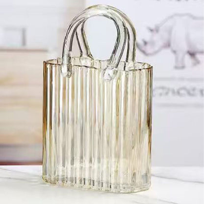 Vase décoratif transparent doré